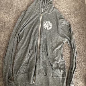 Lightweight gray zip up hoodie